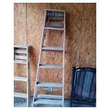 WOODEN A FRAME LADDER APPROXIMATELY 6 FOOT TALL