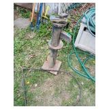WOODEN OUTDOOR DISPLAY PUMP AND METAL HEART