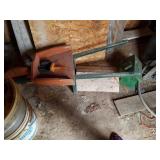 WOOD LAWN ORNAMENT WHEEL BARROW,  BIRD HOUSE,