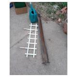 ANTIQUE CHICKEN FEEDER, WATER CAN AND GARDEN EDGE