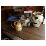 ASSORTMENT OF DECORATIVE FLOWER CONTAINERS ,