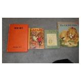 4 VINTAGE BOOKS, HEIDI, JACK & JILL, & OTHERS