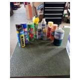 BOX OF VARIOUS SPRAYS CLEANERS MISC
