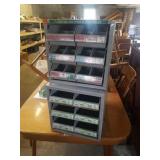 2  BIN STORAGE METAL CONTAINERS