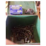 METAL BOX WITH STAPLES, MISCELLANOUS ITEMS