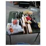 BIN OF PAINTING SUPPLIES