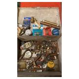 METAL TOOL BOX WITH COPPER FITTINGS, MISC