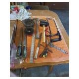HACK SAW, HATCHET, RUBBER MALLET,  STEEL BRUSHES,
