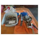 NYLON ROPE, NAILS AND SCREWS, HAND PUNCH,