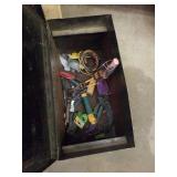 METAL BOX WITH MISCELLANOUS ITEMS