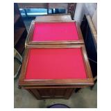 TWO RED FELT JEWELRY DISPLAY FOAM BOARDS
