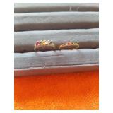 2 GOLD BIRTHSTONE RINGS , SMALL SIZE
