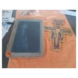 MADE IN ITALY CROSS AND A BLACKBOARD