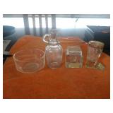 GLASS DECORATIONS AND A CHRISTMAS BOOT CANDY