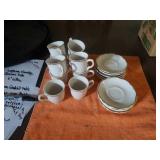 SYRACUSE CHINA - 10 PIECE CUP AND SAUCER SET