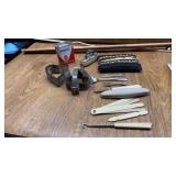 VINTAGE SPICE TIN, MANICURE SET, COOKIE CUTTERS,