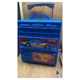 HOT WHEEL MINIATURE CAR CASE WITH ABOUT 45 CARS