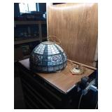 STAINED GLASS HANGING LIGHT, HARDWIRED