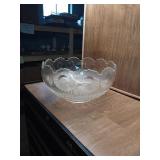CRYSTAL PUNCH BOWL WITH 12 CUPS
