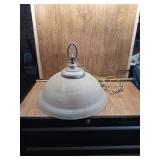 GLASS AND METAL HANGING LIGHT HARDWIRED