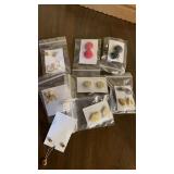 PIERCED EARRINGS AND ONE NECKLACE