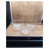 3 PYREX GLASS BOWLS