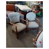 2 VINTAGE WOOD CHAIRS, UNMATCHED