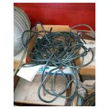 SMALL BOX OF ELECTRICAL CORDS