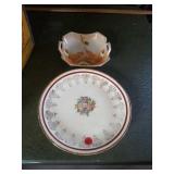 PRETTY BOWL AND A 22 KT GOLD PLATE