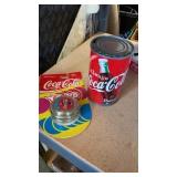 COCA-COLA YO-YO AND BANK WITH MUSIC
