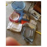 CLOTHES BASKET WITH PILLOWS,  STORAGE BAGS,