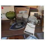 IRON, GLASSWARE,  MISCELLANOUS ITEMS