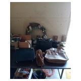 PURSES, MOCCASINS SZ 7, PLATE HANGERS MISC