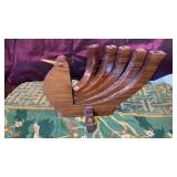 WOODEN BIRD CANDLE HOLDER