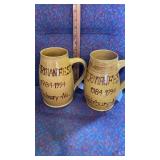 2 - 8 IN HAND MADE BEER STEINS - FAIRBURY NE