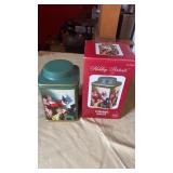 COCA COLA 7 IN STONEWARE CHRISTMAS CANISTER WITH