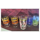 VINTAGE JUICE GLASSES AND 1971 JELLY BETTY AND