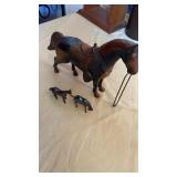 BRONZE HORSE AND 2 LITTLE ONES- ONE METAL AND ONE