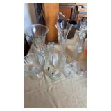 CUSTARD BOWLS, DECANTER , VASES , SALT PEPPER,