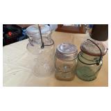 VINTAGE BALL AND MASON JARS, 2 SWING TOP AND 1