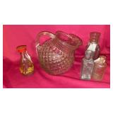 VINTAGE PITCHER , DRESSING BOTTLE AND APOTHECARY