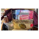 OBLONG DECORATIVE TIN WITH VINTAGE MUSIC BOOKS