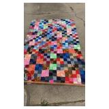 HAND STITCHED QUILT - 80 IN BY 50 IN