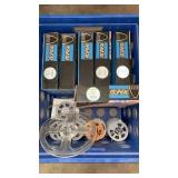 CRATE WITH REEL TO REEL BIBLE STORIES AND MANY OF