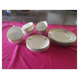 4 SALAD PLATES, 4 SAUCERS, 6 CUPS DINNERWARE