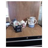 4 DECORATIVE TEA POTS