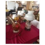 28" LAMP AND A 19" VINTAGE LAMP