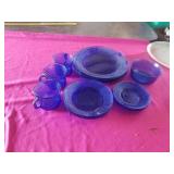 COBALT BLUE MEXICAN GLASSWARE, NOT A COMPLETE
