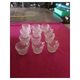 12 DIAMOND CUT GLASS CUPS