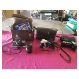 PETRI CAMERA AND LENS, MOVIE LIGHT, YASHICA FUN